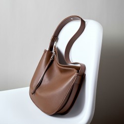 2025 new minimalist and comfortable soft leather tote bag, a lazy style. Large-capacity cowhide commuter shoulder and crossbody bag