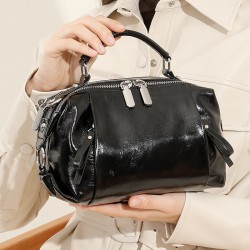 2025 new style genuine leather bag, everyday commuter handbag, fashionable wind chime bag, crossbody basket bag for women