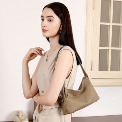 Top-Grain Cowhide Leather Women's Bag, a Trendy, Niche Underarm Shoulder Bag