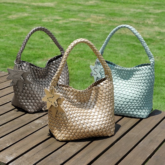 TikTok hit, new hand-woven genuine leather textured tote bag, large-capacity handbag, underarm women's bag TikTok hit, new hand-woven genuine leather textured tote bag, large-capacity handbag, underarm women's bag