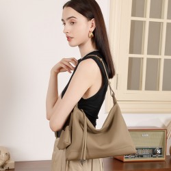 2025 new niche simple style genuine leather single Large-capacity shoulder bag, commuter tote, high-end, fashionable underarm bag
