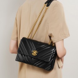 Premium diamond-patterned chain small square bag, 2025 new women's cowhide underarm bag, genuine leather shoulder bag