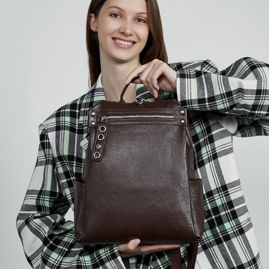 2025 new large-capacity, lightweight, niche genuine leather women's travel backpacks 2025 new large-capacity, lightweight, niche genuine leather women's travel backpacks