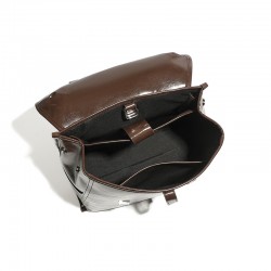 Genuine leather neutral casual handbag, stylish and simple, large-capacity business travel laptop backpack, cowhide women's bag