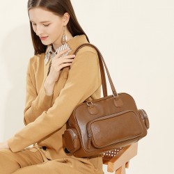 Saddle bag, 2025 new popular genuine leather women's crossbody bag, light luxury, niche shoulder bag