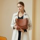 2025 spring/summer new top-grain cowhide retro genuine leather women's bag, large-capacity bucket bag, versatile shoulder/crossbody bag