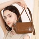 Vegetable-tanned cowhide stylish retro geometric patchwork, high-end, 2025 new genuine leather versatile fashion shoulder/crossbody bag for women Vegetable-tanned cowhide stylish retro geometric patchwork, high-end, 2025 new genuine leather versatile fashion shoulder/crossbody bag for women
