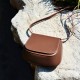 Chestnut women's genuine leather new high-quality niche this year's popular retro shoulder and crossbody saddle bag