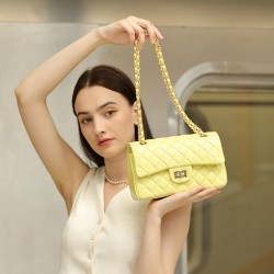 Cross-border exclusive women's bag, new diamond-patterned chain bag, top-grain leather, Chanel-style, light luxury, high-end shoulder crossbody bag