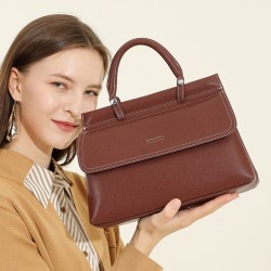 Genuine Leather Women's Underarm Lightweight Single Shoulder Crossbody European Bags, Fresh and Versatile, Cell Phone Shopping, Solid Color Soft Women's Bags