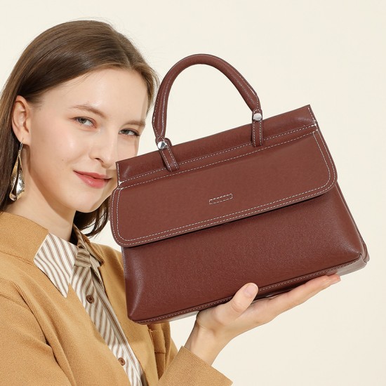 Genuine Leather Women's Underarm Lightweight Single Shoulder Crossbody European Bags, Fresh and Versatile, Cell Phone Shopping, Solid Color Soft Women's Bags
