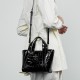 2025 New Genuine Leather Women's Crossbody Bag, Crocodile-Pattern Light Luxury Niche High-End Basket Tote Bag
