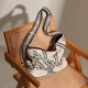 Tote bag with genuine leather canvas bag, new pony totem lazy style shoulder bag, original linen print tote bag
