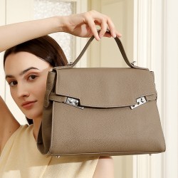 2025 New Autumn Genuine Leather Bag, Stylish and Elegant Women's Handbag, Simple and Casual Large-Capacity Single Shoulder Bag