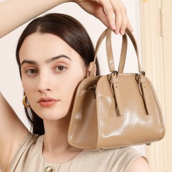 2025 New Cowhide Yoyo Bowling Bag, Retro Commuter Large-Capacity Single Shoulder Bag