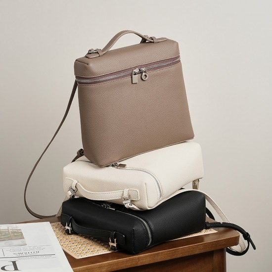2025 new top-grain cowhide shoulder bag, fashionable Piana backpack, large-capacity travel backpack
