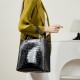 2025 New Style Genuine Leather Large-Capacity Tote Bags, Fashionable Textured Single-Shoulder Underarm Bags, Trendy Commuter Woven Bags