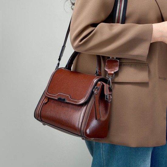 Genuine leather women's bag, 2025 new style bucket bag, genuine leather women's crossbody bag, commuter bag, single shoulder bag Genuine leather women's bag, 2025 new style bucket bag, genuine leather women's crossbody bag, commuter bag, single shoulder bag