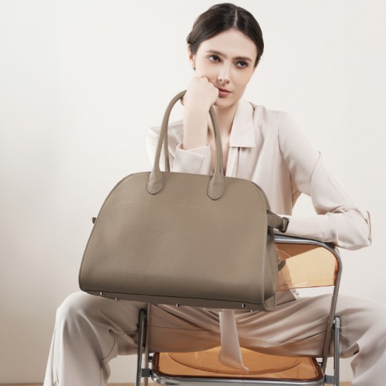 2025 Spring/Summer new TOGO top-grain leather tote bag, large-capacity niche travel handbag, genuine leather women's bag