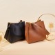 2025 spring/summer new top-grain cowhide retro genuine leather women's bag, large-capacity bucket bag, versatile shoulder/crossbody bag