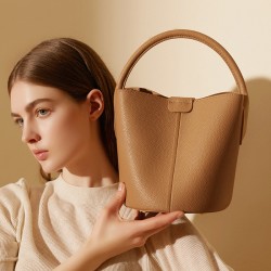 2025 new commuter bag, crossbody bag, luxurious spring/summer genuine leather basket handbag, crossbody bucket bag
