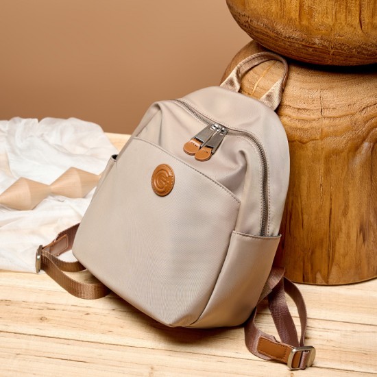 Oxford cloth and cowhide multi-compartment storage backpack, large capacity, splash-proof, versatile lightweight women's bag Oxford cloth and cowhide multi-compartment storage backpack, large capacity, splash-proof, versatile lightweight women's bag