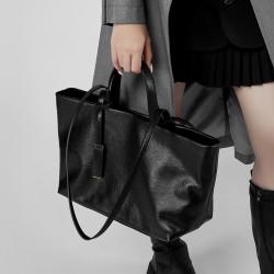 New genuine leather women's bags, cross-border cowhide tote bags, niche crossbody, vintage soft leather, large capacity.