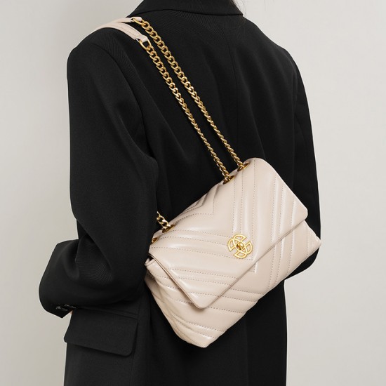 Premium diamond-patterned chain small square bag, 2025 new women's cowhide underarm bag, genuine leather shoulder bag Premium diamond-patterned chain small square bag, 2025 new women's cowhide underarm bag, genuine leather shoulder bag