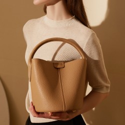 2025 new commuter bag, crossbody bag, luxurious spring/summer genuine leather basket handbag, crossbody bucket bag