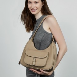 New top-grain cowhide underarm tote bag for women, large-capacity saddle bag, genuine leather shoulder bag for women, suitable for work commuting