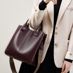 2025 new spring and summer women's tote bags, large-capacity bucket bags, single-shoulder handbags, genuine leather women's bags